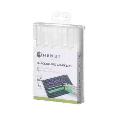 Popisovače na bílé tabule s úzkým hrotem, HENDI, 5x bílý | 664209
