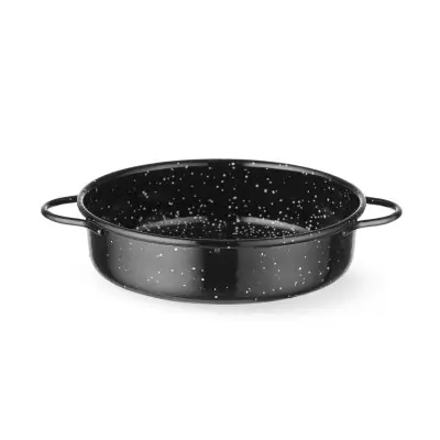 Nádoba k dušení masa, smaltovaná, HENDI, Černá, 160x(H)45mm | 622544