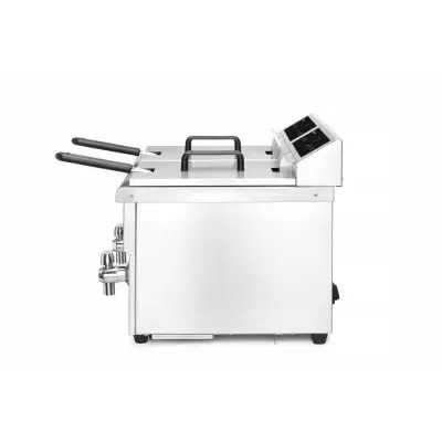 Indukční fritéza s výpustí - 2 x 8 l, HENDI, Profi Line, 16L, 230V/7000W, 577x609x(H)410mm | 215029