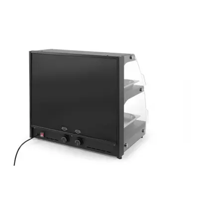 Vitrína ohřívací nastavitelná - křemíková, HENDI, 2 patra, 230V/560W, 650x485x(H)630mm | 233962