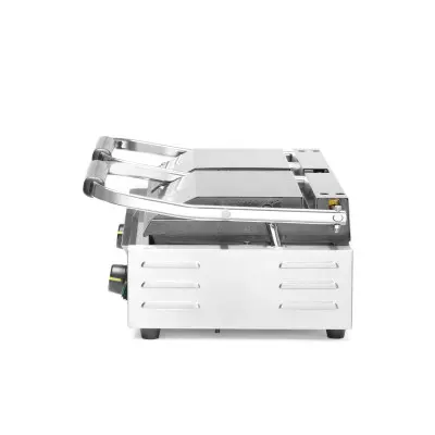 Kontaktní gril - double verze, HENDI, vroubkovaná horní, hladká spodní část, 230V/3600W, 570x375x(H)216mm | 263808