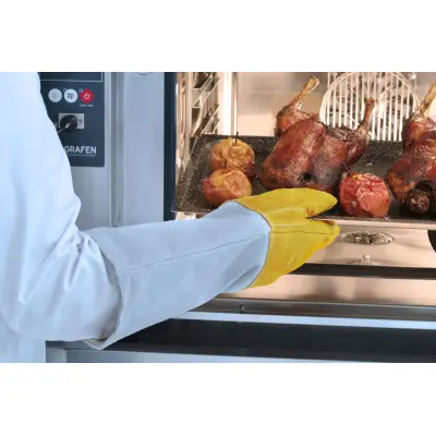 Žáruvzdorné kožené rukavice na grilování - 2 ks, HENDI, 2 ks, (L)460mm | 556689