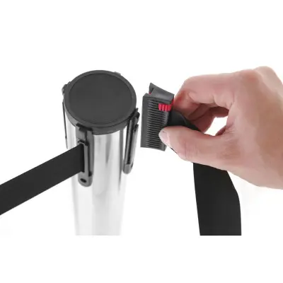 Bariérová lišta se stříbrnou páskou bez základny, HENDI, 64x(H)935mm | 810422