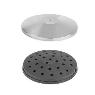 Základna pro sloupek se stříbrnou chromovou bariérou, HENDI, ø360x(H)65mm | 810484