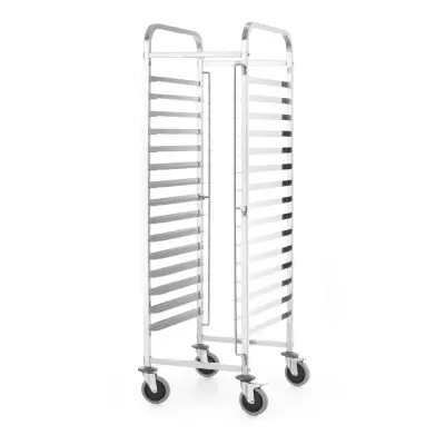 Uklidový vozík, HENDI, Kitchen Line, 15 vodítků zásobníků 600x400, Stříbrná, 470x620x(H)1735mm | 813287