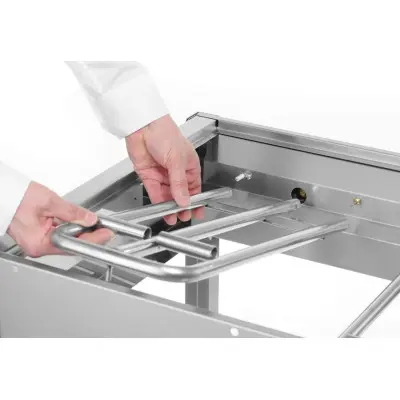 Plynový gril Green Fire 2 hořáky, HENDI, Profi Line, Smaltovaná litinová plotýnka a mřížka o velikosti GN 1/1, 11,6kW, 740x615x