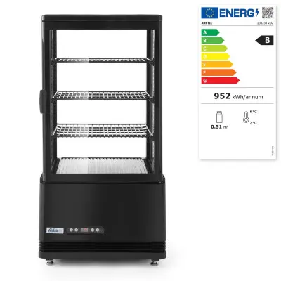 Chlazená skříň displeje, 68 l, Arktic, Černá, 230V/170W, 444x397x(H)875mm | 233238