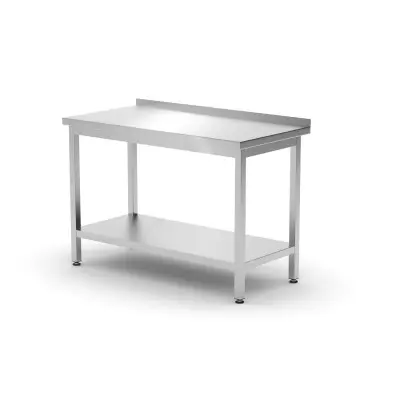 Nástěnný stůl s policí - přišroubovaný, hloubka 600 mm, HENDI, Profi Line, 1200x600x(H)850mm | 811474