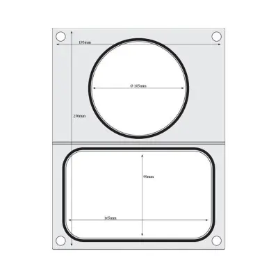 Těsnicí matrice pro těsnicí stroj , HENDI, 2 nádoby: 1x 178x113 mm + 1x ø115 mm | 805657