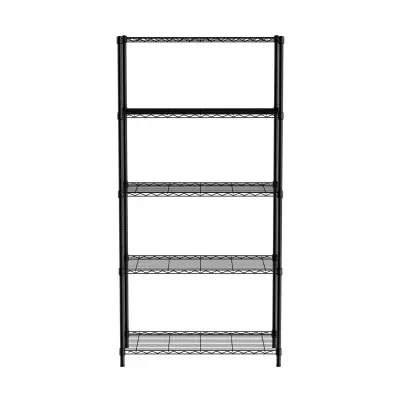 Úložný stojan s 5 policemi, HENDI, Černá, 910x455x(H)1830mm | 812990