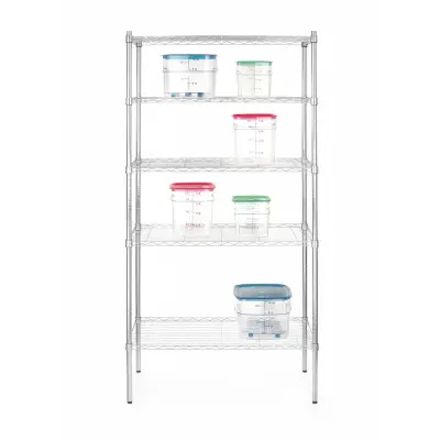 Úložný stojan s 5 policemi, HENDI, Chrom, 910x455x(H)1830mm | 812204