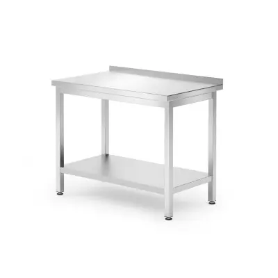 Nástěnný stůl s policí - přišroubovaný, hloubka 600 mm, HENDI, Kitchen Line, 1000x600x(H)850mm | 817278