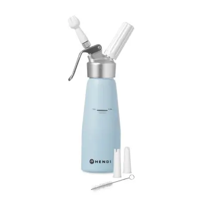 Láhev na šlehačku, HENDI, 0,5L, Pastelově modrá, 80x(H)260mm | 975862