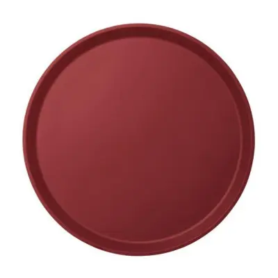 Servírovací tác Camtread, kulatý, protiskluzový, Cambro, vínový, 405x(H)21mm | 1600CT522