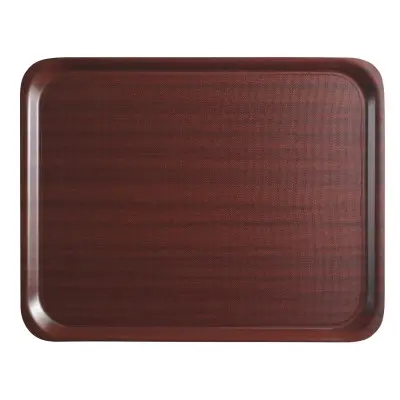 Obdélníkový protiskluzový servírovací tác Mykonos v mahagonovém provedení, Cambro, obdelníkový tvar, Mahagon, 330x430mm