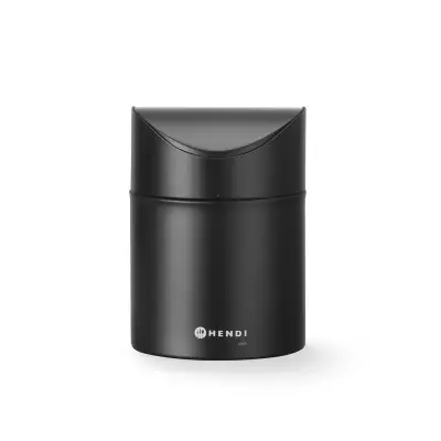 Odpadkový koš na stolek s otočným krytem, HENDI, 1,2L, Černá, 120x(H)165mm | 440773