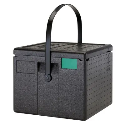 Termoizolační box na pizzu Cam GoBox, horní plnění, Cambro, Objem: 6 kartonů 330x330x(H)40 mm pro pizzu Ø320 mm, Černá,