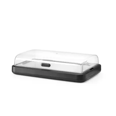 Chladící vitrína UNIQ, HENDI, designed by Robert Bronwasser, GN 1/1, Černá, 593x389x(H)147mm, Obdélníkové | 871904