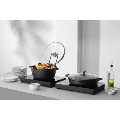 Hrnec s nepřilnavou povrchovou úpravou, HENDI, 7L, Černá, 367x290x(H)122mm | 611029