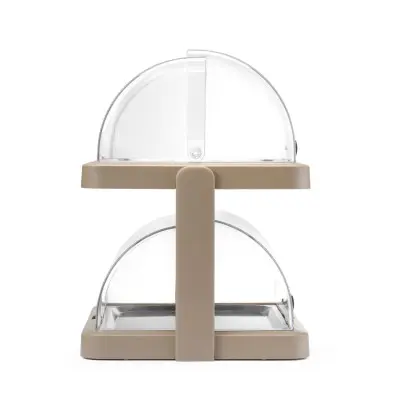 Chladicí vitrína roll top Duo UNIQ, HENDI, designed by Robert Bronwasser, Dvoudílná, Béžová, 480x355x(H)480mm, Obdélníkové