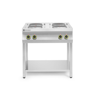 Elektrický vařič Kitchen Line - 4 plotýnky s otevřenou podstavou, HENDI, Kitchen Line, 400V/10400W, 800x700x(H)900mm | 226223