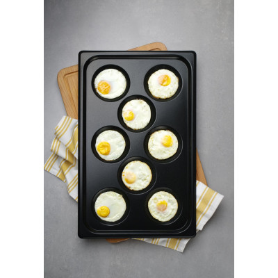 Podnos s nepřilnavým povrchem CONVECTOMAT EGGPLATE, HENDI, GN 1/1, Černá, 530x325x(H)26mm | 808856