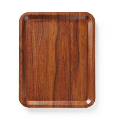 Servírovací podnos, obdélníkový, protiskluzový, laminovaný, AmerBox, Mahagon, 460x360mm | 507025