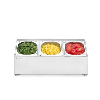 Držák kontejnerů Gastronorm, HENDI, 3 přihrádky, 512x245x(H)215mm | 820032