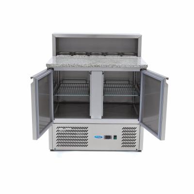 MAXIMA 09400200 | Chladnička na pizzu se 2 dveřmi - 90 cm -285 l - včetně krytu z nerezové oceli