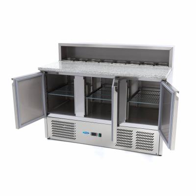 Lednice na pizzu - 3 dveře - 136,5 cm - 400 l - včetně nerezového krytu | MAXIMA 09400205