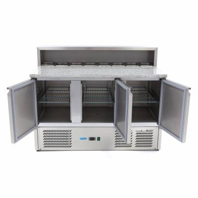 MAXIMA 09400205 | Chladnička na pizzu - 3 dveře - 136,5 cm - 400 l - včetně nerezového krytu