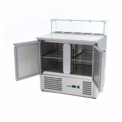 Lednice na pizzu se 2 dveřmi - 90 cm - 285 l - včetně skleněného krytu | MAXIMA 09400207