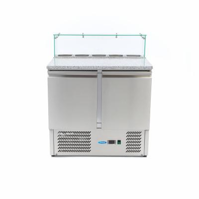 Lednice na pizzu se 2 dveřmi - 90 cm - 285 l - včetně skleněného krytu | MAXIMA 09400207