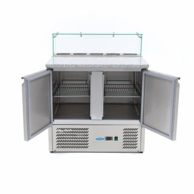Lednice na pizzu se 2 dveřmi - 90 cm - 285 l - včetně skleněného krytu | MAXIMA 09400207