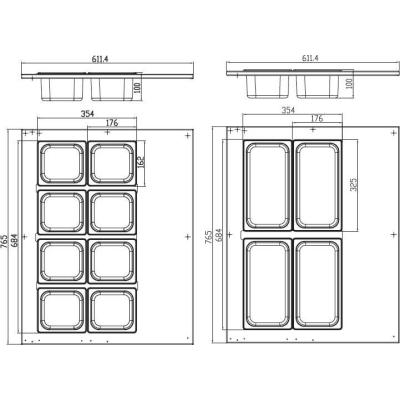 Saladette - stolní - 67L - 8 x 1/6 GN | MAXIMA 09400870