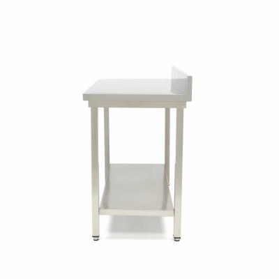 Nerezový stůl se zadní deskou - 120 x 60 cm - nastavitelná výška | MAXIMA 09300983