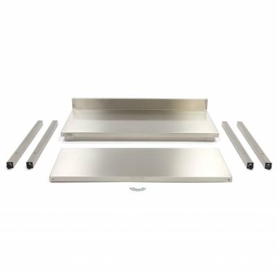 Nerezový stůl se zadní deskou - 180 x 60 cm - nastavitelná výška | MAXIMA 09300992