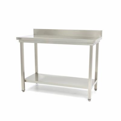 MAXIMA 09300995 | Nerezový stůl se zadní deskou - 200 x 60 cm - nastavitelná výška