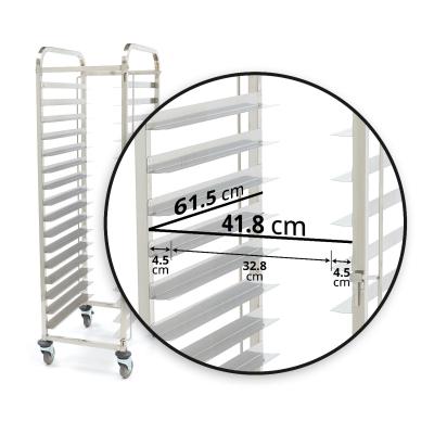 Vozík na podnosy Bakerynorm - vhodný pro 16 podnosů - 60 x 40 cm | MAXIMA 09300548