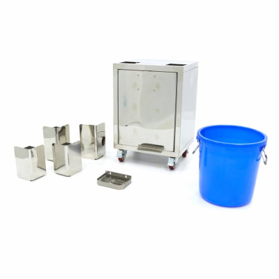 Maxima Oranžový odšťavňovací vozík - kompaktní - s kbelíkem na odpad - nerezová ocel |  09360030