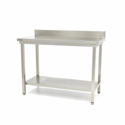 Nerezový stůl se zadní deskou - 80 x 70 cm - nastavitelná výška | MAXIMA 09364027
