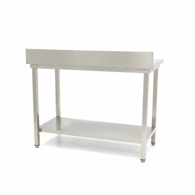 Nerezový stůl se zadní deskou - 180 x 70 cm - nastavitelná výška | MAXIMA 09364042