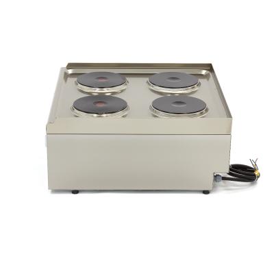 Komerční sporák - 4 hořáky - elektrický - dvojplotna - hloubka 60 cm | MAXIMA 09391530