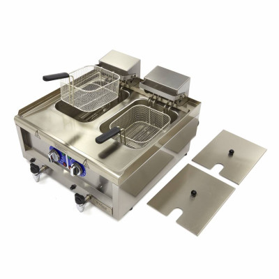 Maxima Fritéza - 2 x 10 l - 2 koše - s vypouštěcím kohoutem - 400 V |  09391650