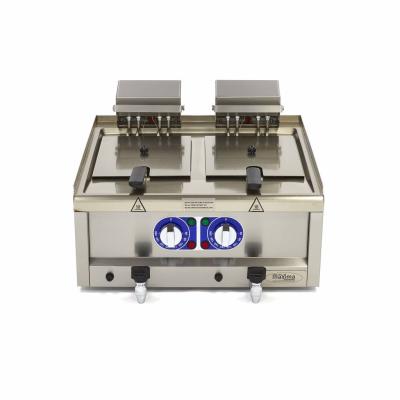 Fritéza - 2 x 10 l - 2 koše - s vypouštěcím kohoutem - 400 V | MAXIMA 09391650