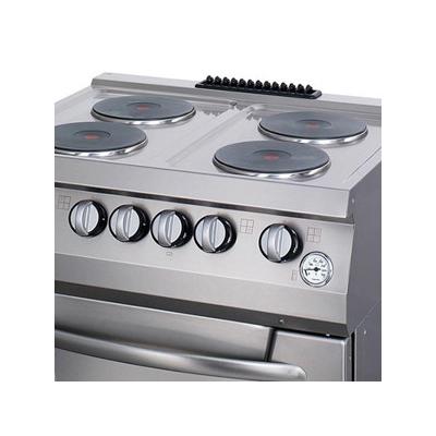 Sporák pro vysoké zatížení - 4 hořáky - elektrický - dvojitá jednotka - hloubka 70 cm | MAXIMA 09394997