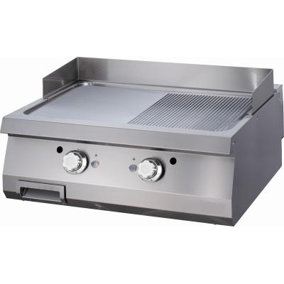 Grilovací deska s 1/2 drážkou - plynová - dvojitá jednotka - hloubka 70 cm | MAXIMA 09395990