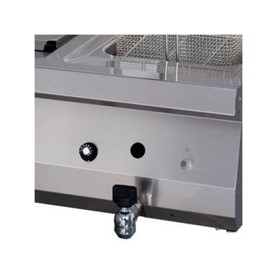 MAXIMA 09395003 | Fritéza pro vysoké zatížení - 2 x 12 l - plynová - dvojitá - s vypouštěcím kohoutem - hloubka 70 cm