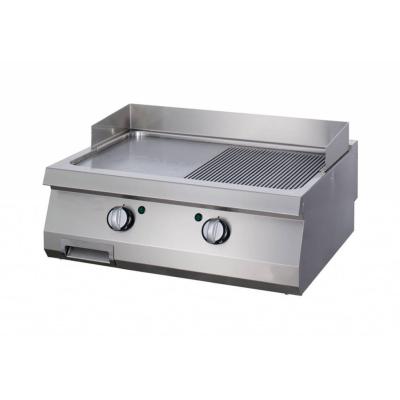Grilovací deska 1/2 s drážkami, chrom - plynová - dvojitá jednotka - hloubka 70 cm | MAXIMA 09396000