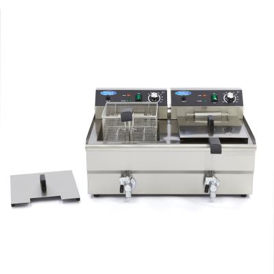 MAXIMA 09365011 | Fritéza 2 x 16 l s vypouštěcím kohoutem - dvojitý koš